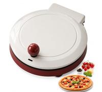 Machine à pizza électrique, cuiseur de comptoir antiadhésif de 23 cm | Four à pizza électrique d'intérieur, frit/cuit/bouilli/sauté, pour rotis, crêpes et omelettes(red)