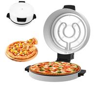 Machine à pizza électrique de 12 pouces avec fenêtre en verre, four à pizza double face 2000 W, base en pierre antiadhésive, chauffage rapide à 220 °C pour quesadillas de pizzeria