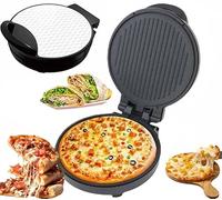 Machine À Pizza, Plaque De Cuisson Électrique, Four À Pizza D'intérieur Avec Surface Antiadhésive, Ouverture À 180 Degrés, Double Résistance, Crêpière 10 Pouces For Pain Et Quesadillas