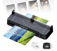 Machine à Plastifier Thermique A3, Machine à Plastifier de Bureau avec Perforateur Coupe-papier, Arrondisseur de Coins - Idéal pour La Maison, Le Bureau, L'école