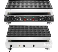 Machine à poffertjes 50 trous 1800 W - Gaufrier commercial en acier inoxydable - Mini machine à crêpes de 50 °C à 300 °C - Réglage de la température de 0 à 5 minutes - Pour un usage domestique