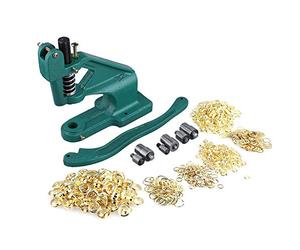 Machine à Poinçonner à œillets, Presse à Oeillets Rapid Pince à Riveter Outil de Presse Manuelle Professionnelle pour Oeillets 3 Matrices + 900 œillets Taille du Trou 6 mm, 10 mm, 12 mm