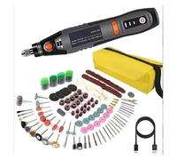 Machine à polir, 35W USB outil rotatif sans fil Mini perceuse stylo de gravure électrique 3 vitesses Mini perceuse sans fil ensemble 8500r-21000r/min(361PCS accessory)