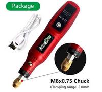 Machine À Polir À Chargement Multifonctionnel 3.7v,Perceuse Sans Fil,Outil De Polissage,Outil Rotatif Usb,Travail Du Bois,Bricolage Dremel - Type Red