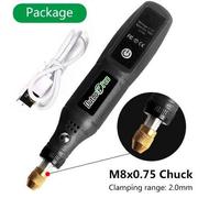 Machine À Polir À Chargement Multifonctionnel 3.7v,Perceuse Sans Fil,Outil De Polissage,Outil Rotatif Usb,Travail Du Bois,Bricolage Dremel - Type Black