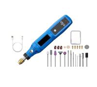 Machine à polir, Kit d'outils rotatifs sans fil USB, stylo de gravure sur bois, bricola for bijoux métal verre, Mini perceuse sans fil(3 speed-blue)