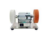 Machine à polir les pierres précieuses, Moteur de broyeur Micro polissage grossier et fin meulage électrique, pierre de meulage de roue 100W Table d'artefact de machine de broyeur double, polisseur d