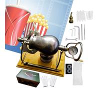 Machine à pop-corn avec jauge de pression, Antique Chinese Manual Crank Machine de pop-corn en acier inoxydable, 500 ml de chauffage à feu ouvert Slow boost, peut faire du pop-corn et chauffer les