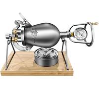 Machine à Pop-Corn Chinoise à Double Soupape de SéCurité, Mini En Acier Inoxydable, Petite Machine à Popcorn à Air Chaud Manuelle(268ml)