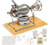 Machine à Pop-Corn Chinoise en Acier Inoxydable 304 avec Socle et 2 Soupapes de SéCurité, Appareil à Pop-Corn à Air Chaud(368ml)