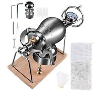 Machine à Pop-Corn Chinoise, Mini Cannon à Pop-Corn en Acier Inoxydable 304, Autocuiseur Traditionnel pour des Fêtes et RéUnions De Famille Amusantes(Silver,260ml)