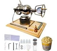 Machine à pop-corn manuelle en acier inoxydable 304, canon à pop-corn chinois, machine à pop-corn haute pression, double valve pour soirées cinéma et camping(400ml)