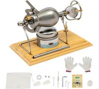 Machine à Pop-Corn Manuelle Haute Pression En Acier Inoxydable 304, Style Chinois, Avec Base En Bois, IdéAle Pour Les RéUnions De Famille Et Les Divertissements(500ml)