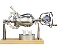 Machine à Pop-Corn Professionnelle en Acier Inoxydable 304 - Style Rétro avec Manomètre - Idéale pour Cinéma Maison, Fêtes & Événements - Fabrication Résistante(400ml)