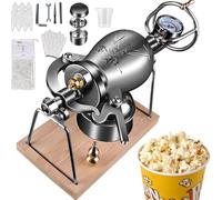 Machine à Pop-Corn Traditionnelle, Mini Machine à Pop-Corn à Air Chaud en Acier Inoxydable, Petit Canon à Pop-Corn Chinois avec PoignéE(300ml)