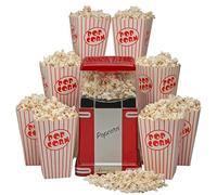 Machine à popcorn 1200 W - Circulation d'air chaud compacte de style vintage pour des collations saines, opération One Touch - Idéal pour les fêtes, mariages, soirées cinéma