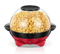 Machine à popcorn 5,5 L, machine à popcorn pour la maison, machine à popcorn avec sucre, beurre, revêtement antiadhésif et surface chauffante amovible, silencieuse et rapide, grand couvercle comme bol