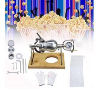 Machine à popcorn à la main, 230 ml chinois vintage 304 en acier inoxydable avec jauge de pression, manuel pour la maison et les parties
