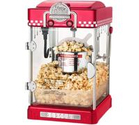 Machine à Popcorn Automatique, Appareil Sain sans Huile en Acier Inoxydable 304 avec Design Extractible Facile à Nettoyer, pour Cinéma Maison, Anniversaires d'enfants et Soirées Ciné Familiales,Red
