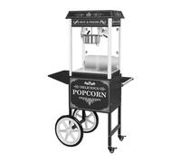 Machine à popcorn avec charriot - Design rétro - noir - Royal Catering