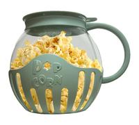 Machine à popcorn, bol de 2,25 litres avec couvercle, pop-corn micro-ondes, verre borosilicate résistant à la température, passe au lave-vaisselle