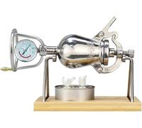 Machine à popcorn haute pression, pot à maïs à air chaud en acier inoxydable, canon à popcorn chinois à manivelle pour les réunions de famille et les fêtes amusantes (368 ml)