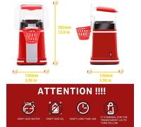 Machine à Popcorn Machine à Popcorn pour la maison 1200W High Power Small Corn Extruder Mini Basketball Hoop Electric Popcorn Machine