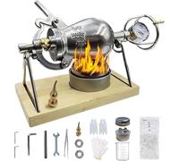 Machine à Popcorn Manuel Ancien Style, Amplificateur de Grains pour Popcorn à Air Chaud avec Manomètre et Valve de Sécurité, Machine à Popcorn à Pression(368ml)