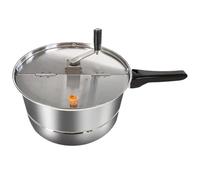 Machine à popcorn pour cuisinière - Mélangeur manuel anti-adhésif en acier inoxydable avec poignée et couvercle en caoutchouc d'isolation thermique