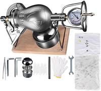 Machine à popcorn traditionnelle chinoise, machine manuelle en acier inoxydable 304, machine à pop-corn à air chaud haute pression avec manomètre pour réunion de famille (500 ml)
