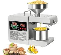 Machine À Presser De Huile Électrique Automatique, 820W Press Froid & Chaud, Extractor De Graines Et Noix En Acier Inoxydable 304 Alimentaire Pour Cuisine Maison Et Commerciale, Arachides