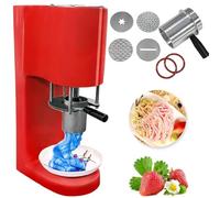 Machine à Presser des Spaghettis Glacés 4 Moules Interchangeables,Design Compact,Démarrage One-Touch,Nettoyage Facile,Machine à Desserts Type Soft Serve pour Boutiques,Restauration,Rouge