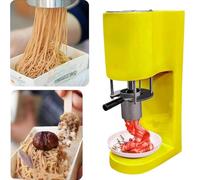 Machine à Presser des Spaghettis Glacés 4 Moules Interchangeables,Design Compact,Démarrage One-Touch,Nettoyage Facile,Machine à Desserts Type Soft Serve pour Boutiques,Restauration,Jaune