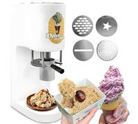 Machine à Presser des Spaghettis Glacés 4 Moules Interchangeables,Design Compact,Démarrage One-Touch,Nettoyage Facile,Machine à Desserts Type Soft Serve pour Boutiques,Restauration,Blanc
