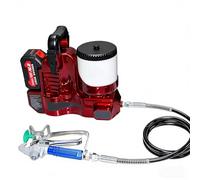 Machine À Pulvériser sans Air sans Fil 600W, Pistolet À Spray Électrique Portable Haute Pression (15MPa) 1,2L, avec Batterie Lithium 21V, 6 Vitesse Réglable, pour Peinture Latex(Red)