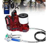 Machine À Pulvériser sans Air sans Fil, Pistolet À Spray Électrique Portable Haute Pression, Batterie 21V Capacité 1,2L, 6 Vitesses pour Peinture De Murs Et Plafonds De Maison(Red)