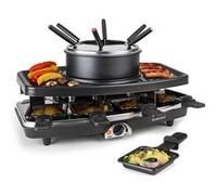 Klarstein Entrecote - Appareil à raclette avec plaque de grill et fondue pour 8 personnes