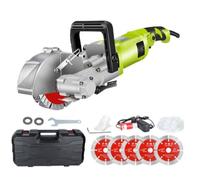 Machine À Rainurer Murale Électrique 4000W pour Coupe de Béton avec Profondeur Et Largeur Réglables, Rainureuse Lourde pour Brique, Marbre, Pierre, Ciment - 5 Lames 125mm