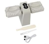 Machine à raviolis électrique avec presse automatique et manuelle à double tête, outil de presse multifonction pour raviolis et machine à fabriquer des wonton, pour une utilisation en cuisine (gris)