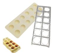Machine à raviolis - Moule à pâtes - Véritable plateau carré extra large et presse à 12 cavités - Kit de pâte multifonction pour raviolis italiens et wonton