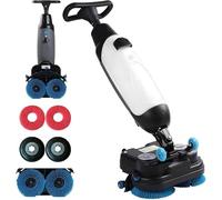 Machine à récurer électrique légère pour sol, largeur de nettoyage de 43,2 cm, double tête de brosse rotative à 360°, 13 000 m²/h pour la maison et les espaces commerciaux