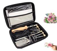 Machine à repasser de fleurs artificielles, fabricant de fleurs en tissu électrique, outils de fabrication de fleurs électriques à 18 têtes avec support anti-brûlure, température réglable, for les ama