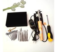 Machine à repasser électrique pour fleurs en tissu, kits de fabrication de fleurs artificielles, fer à souder à température réglable, avec 18 têtes, kit de fabrication de tissus pour bricolage