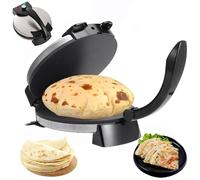 Machine À Roti Électrique, Presse À Tortilla Polyvalente de 1800 W avec Température Réglable Et Chauffage Double Face, 10 Plaques Antiadhésives pour Une Fabrication Facile de Chapati