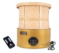 Machine à rôtir le thé électrique,cage de torréfaction électrique de 150W avec minuterie de 1 à 10 h,télécommande et affichage LED,contrôle précis de la température de 30 ° à 150 °(Gold,500-1kg)