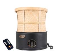 Machine à rôtir le thé électrique,cage de torréfaction électrique de 150W avec minuterie de 1 à 10 h,télécommande et affichage LED,contrôle précis de la température de 30 ° à 150 °(Black,2kg-3kg)