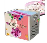 Machine à Rouleaux de crème glacée frite, sorbetière Commerciale en Acier Inoxydable avec compresseur et 2 grattoirs, pour la Fabrication de crème glacée, de Yaourt, de Rouleaux de crème glacée