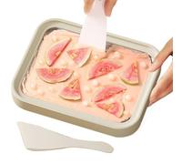 Machine à rouleaux de glace pour la maison de congélation | Ensemble avec plateau et grattoirs pour crème glacée pour débutants, boulangers, planificateurs de fêtes