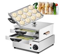 Machine à rouleaux de nouilles de riz commerciale avec minuterie, mise hors tension automatique, plateau vapeur remplaçable, poignée anti-brûlure pour Cheung Fun et réchauffe les chignons