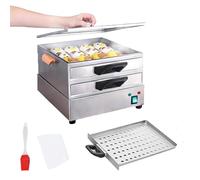 Machine à rouleaux de nouilles de riz professionnelle, cuiseur vapeur à 2 couches avec 3 plateaux vapeur remplaçables, minuterie, en acier inoxydable, pour cuisine et restaurant
